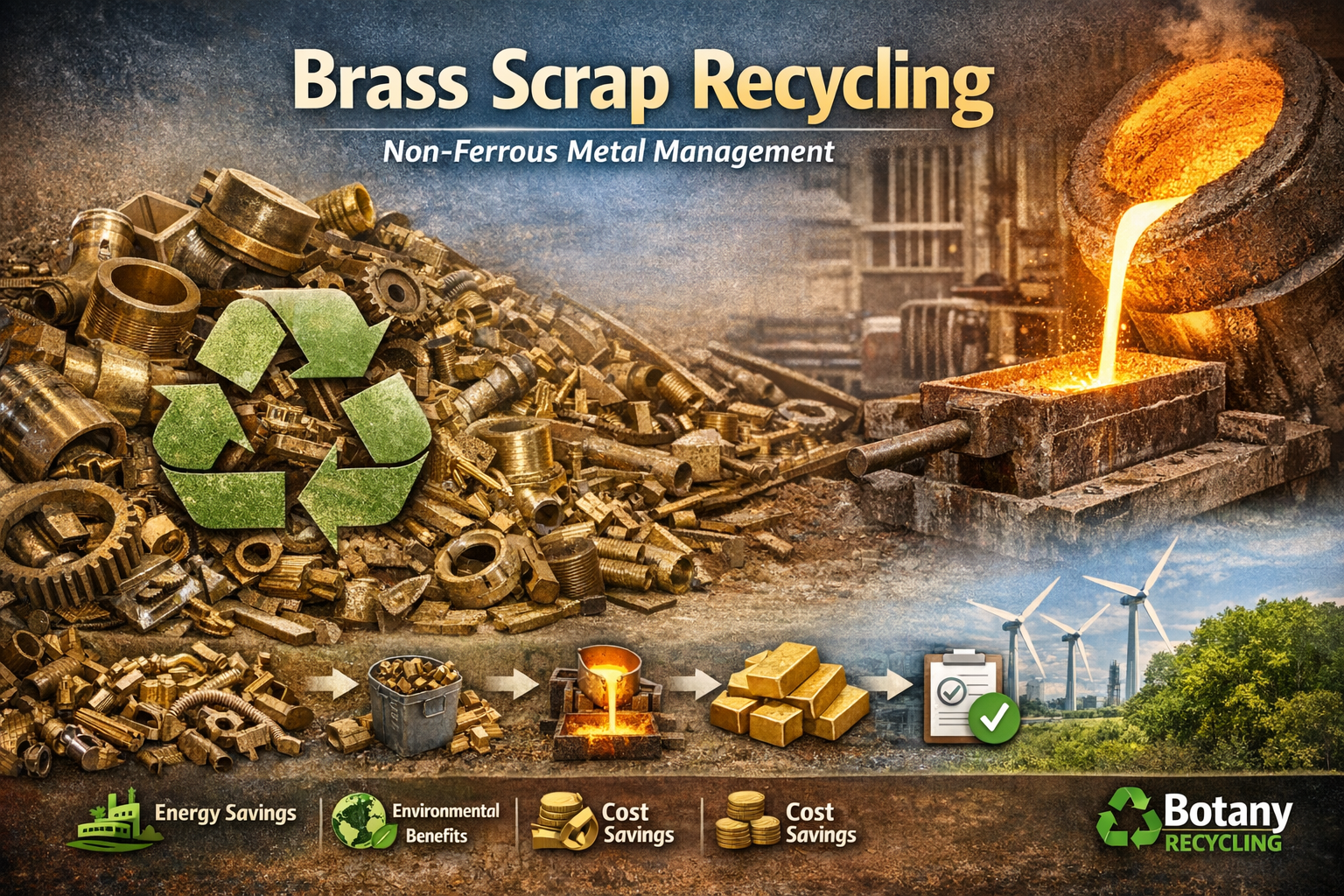 A Complete Guide to Brass Scrap Non-Ferrous Metal Recycling Process and Benefits - Botany Recycling